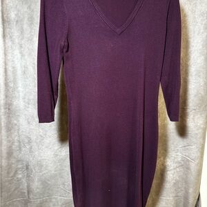 Calvin Klein Deep Purple Long Sleeve Dress